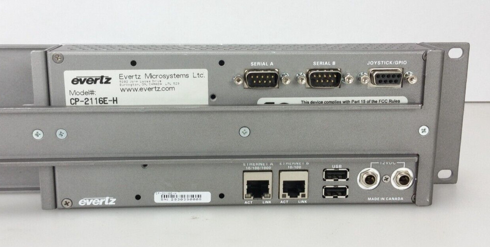 Evertz CP-2116E-H System Control Panel One Touchscreen 16 LCD Buttons