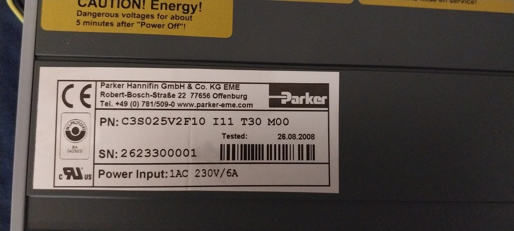 PARKER COMPAX 3 SERVO CONTROLLER C3S025V2F10I11T30M00