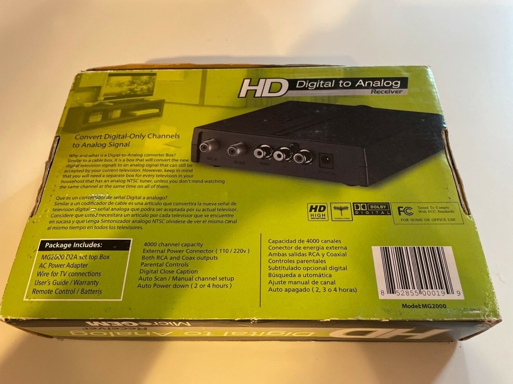 MicroGEM HD Digital to Analog Receiver-Never Used-Includes Cables/Remote/Manual