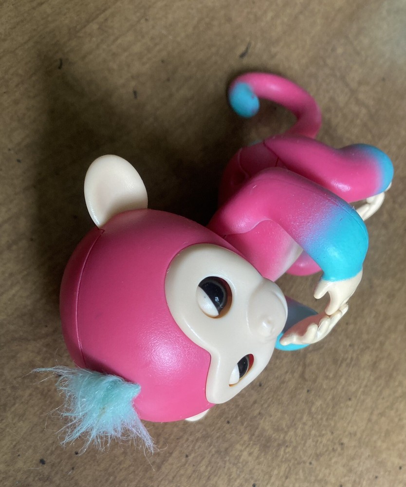 2 WowWee Fingerlings, Blue Dragon & Pink Monkey Tested & Working Electronic Pets