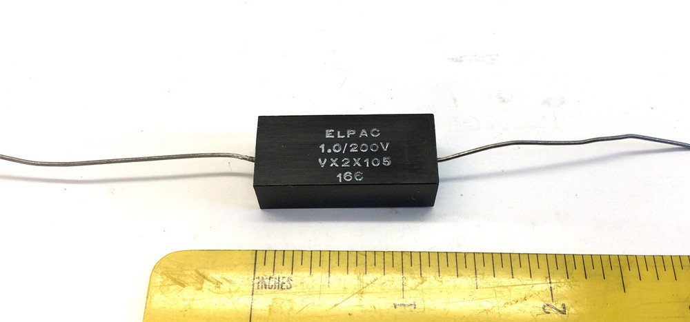 3 NOS Elpac Capacitors 1.0 MFD @ 200 VDC