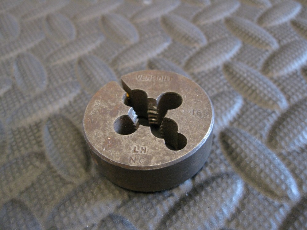 3/8-16 Left Hand Round Split Adjustable Thread Die 1-1/2" Vermont