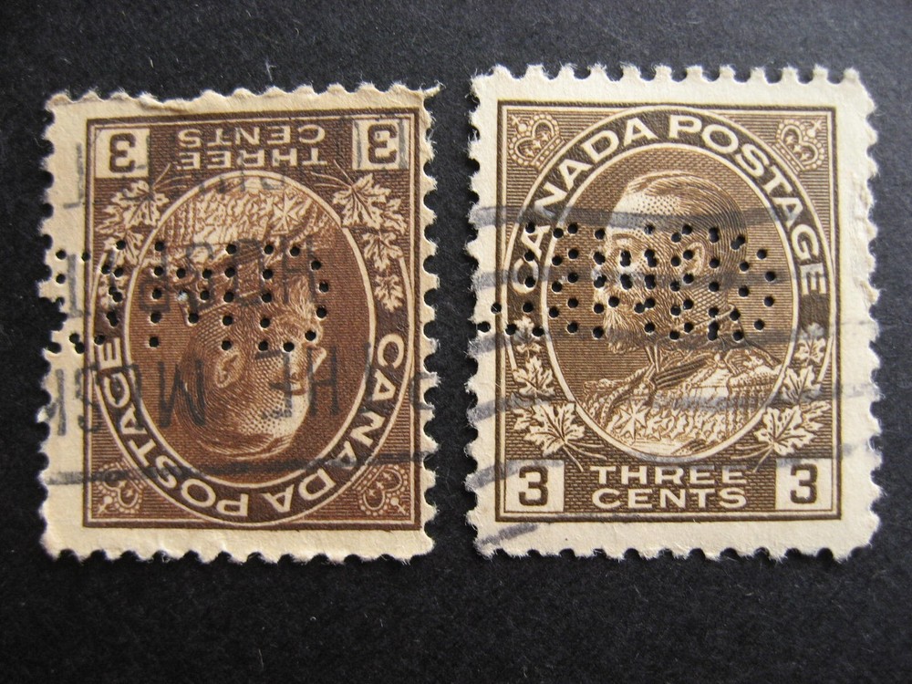 Canada double perfin 2 John MacDonald Co both in Sc 108