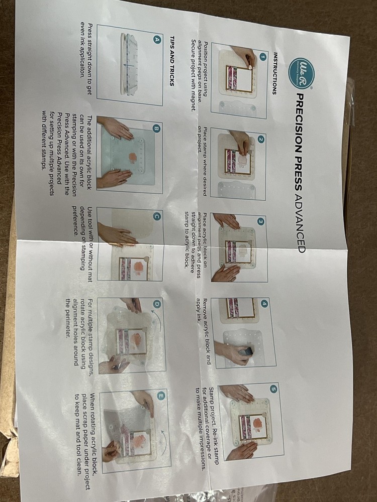 We R Memory Keepers Precision Press Advanced Stamping Tool Scrapbooking Crafts