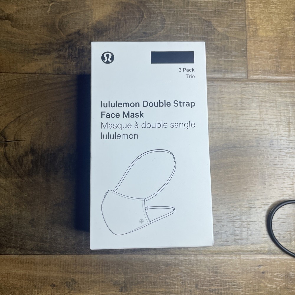 Lululemon Double Strap Adjustable Face Mask 3 Pack Black One Size