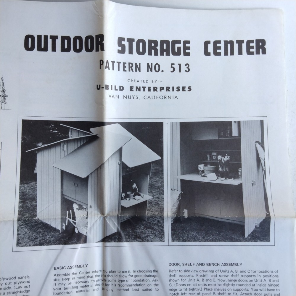 Outdoor Storage Center Pattern Number 513 Created 1977 Full Size