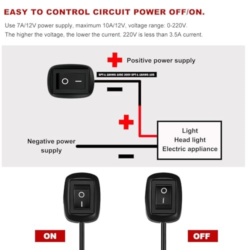Car Push Button Switch, Paste Type DIY Car Switch, Universal DC 12V 19.6 inches