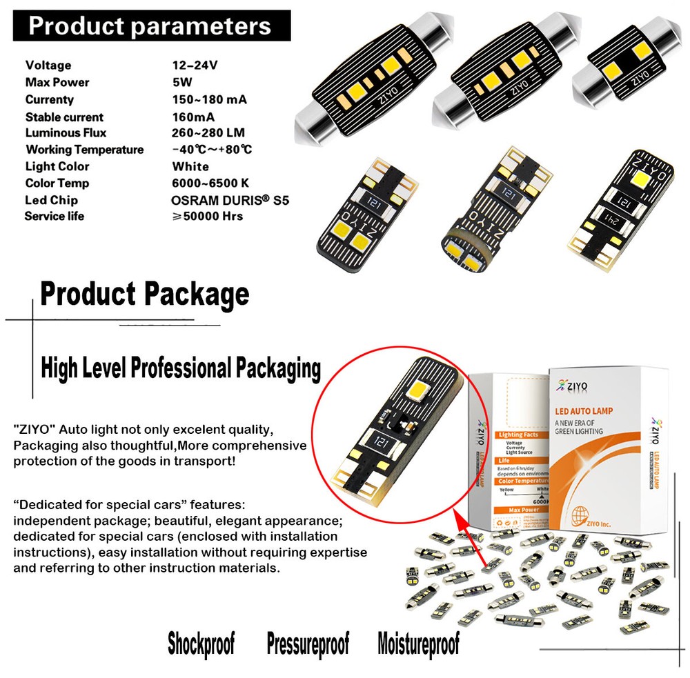LED Interior Light Kit for AUDI Q7 2005-2015 White Light Bulb Upgrade Error Free