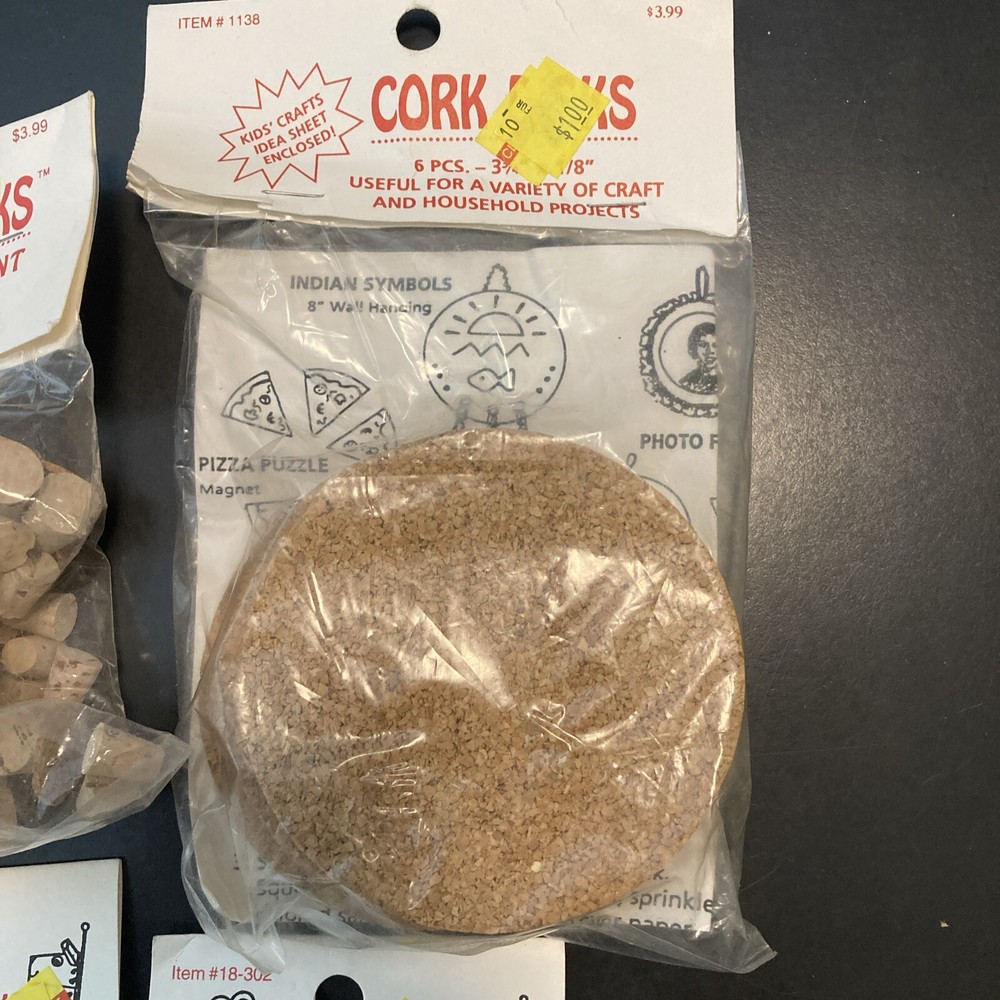 6 - Packs Misc Hearts & Crafts Corks - 150 Pieces