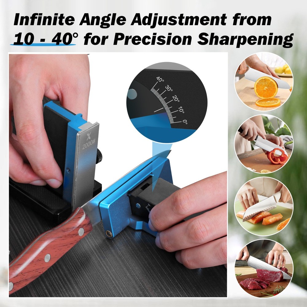 Upgraded Rolling Knife Sharpener Kit – Adjustable 10 – 40°, Compact & Portable