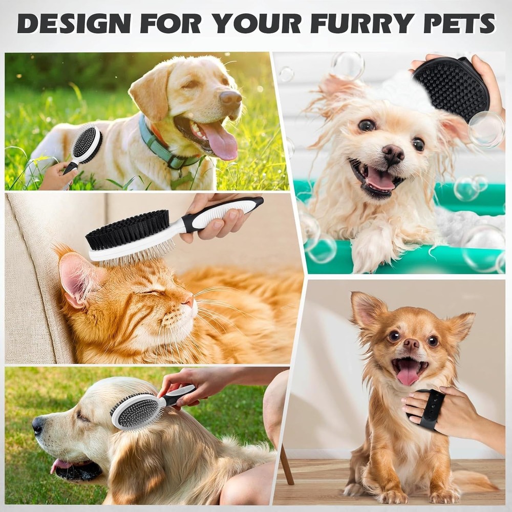 2PCS Double-Sided Pet Grooming Tools | Effortless Shedding Control for All Pets