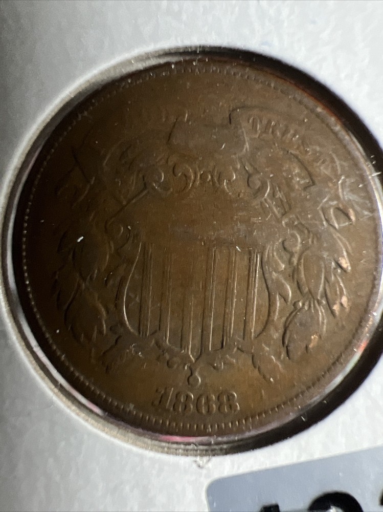 Better Date 1868 US 2 Cent Piece