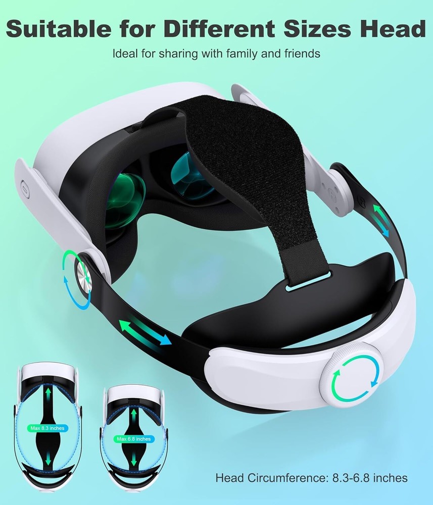 Head Strap for Meta Quest 3S/Quest 3/Quest 2, Adjustable Elite Strap Replacement