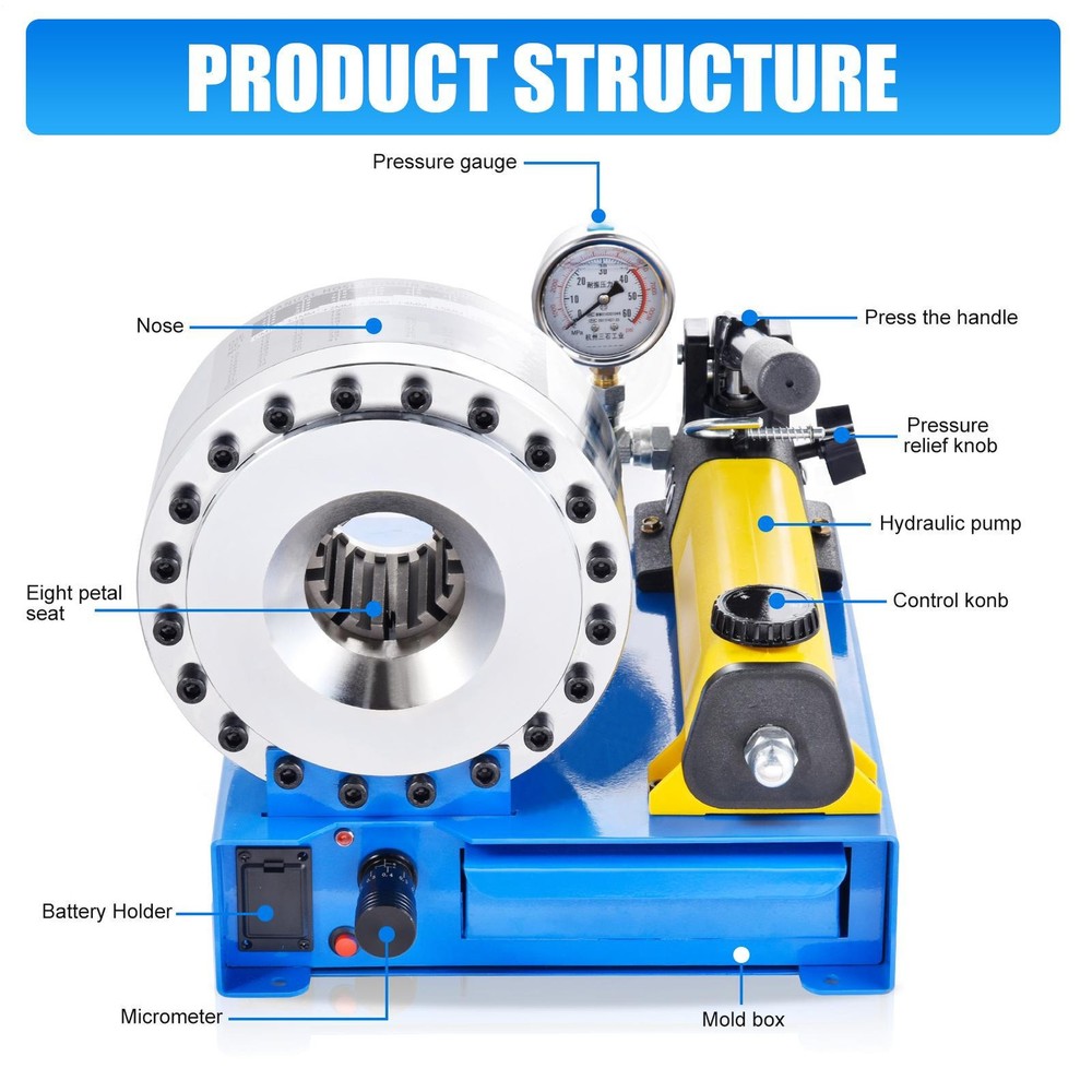 Portable Hydraulic Hose Crimper Pipe Crimping Machine