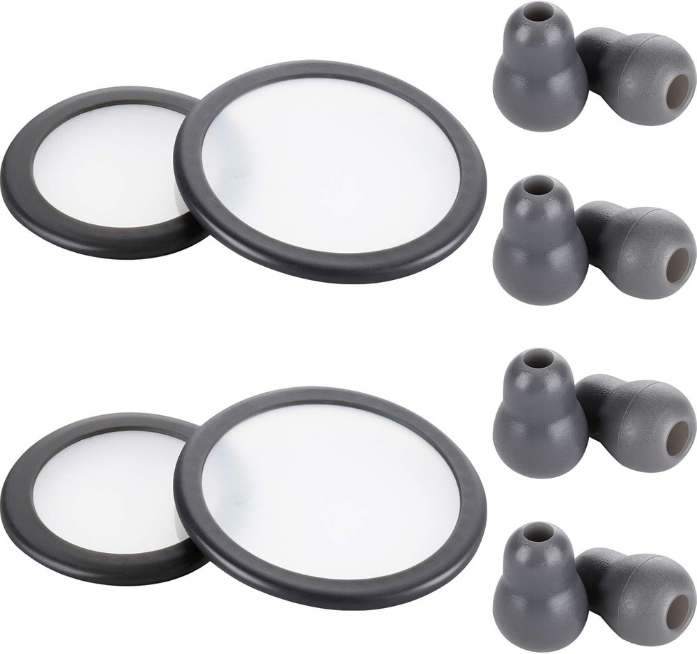 Reliable Silicone Ear Tips and Replacement Diaphragms for Stethoscopes, Gray