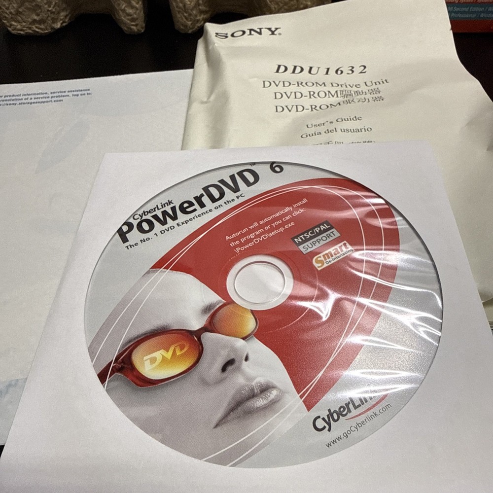 Sony Dvd – ROM ddu1632 CD – ROM 48X, DVD – ROM 16 X MICROSOFT WINDOWS XP ￼￼