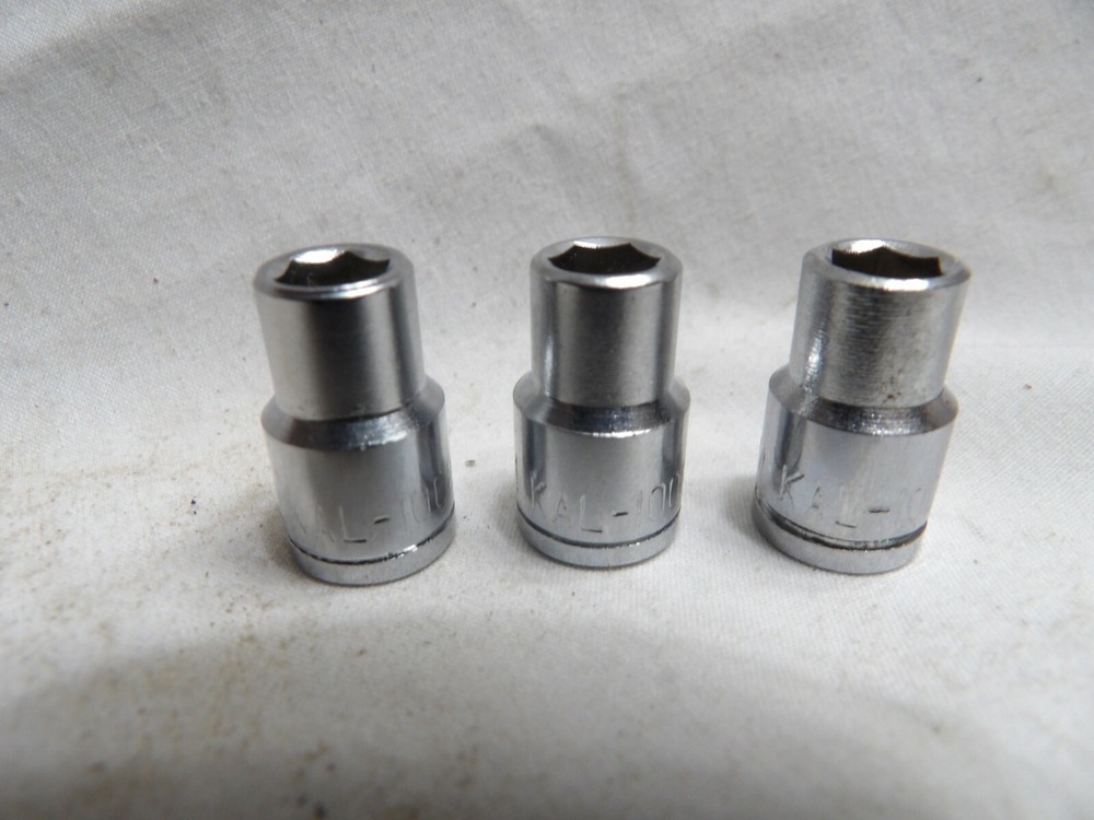 Three KAL 1/4" Drive  1/4" Sockets