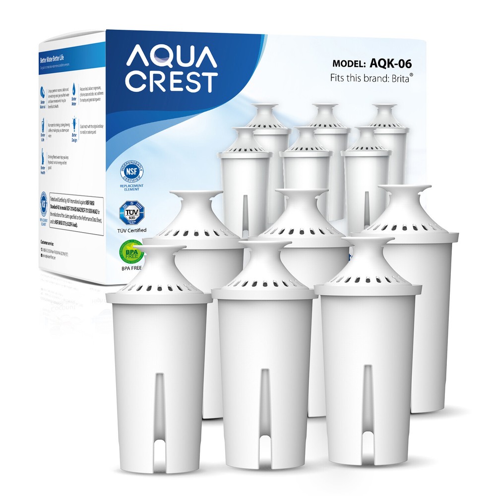 Replacement for Brita Water Filter,Pitchers,Dispensers by AQUA CREST,NSF TÜV SÜD