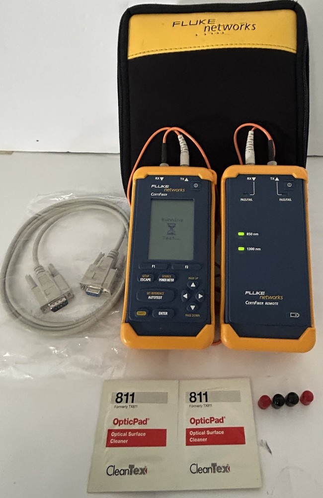 Fluke Networks Certifiber Advanced Multimode Fiber Optic Certification Tool-Case