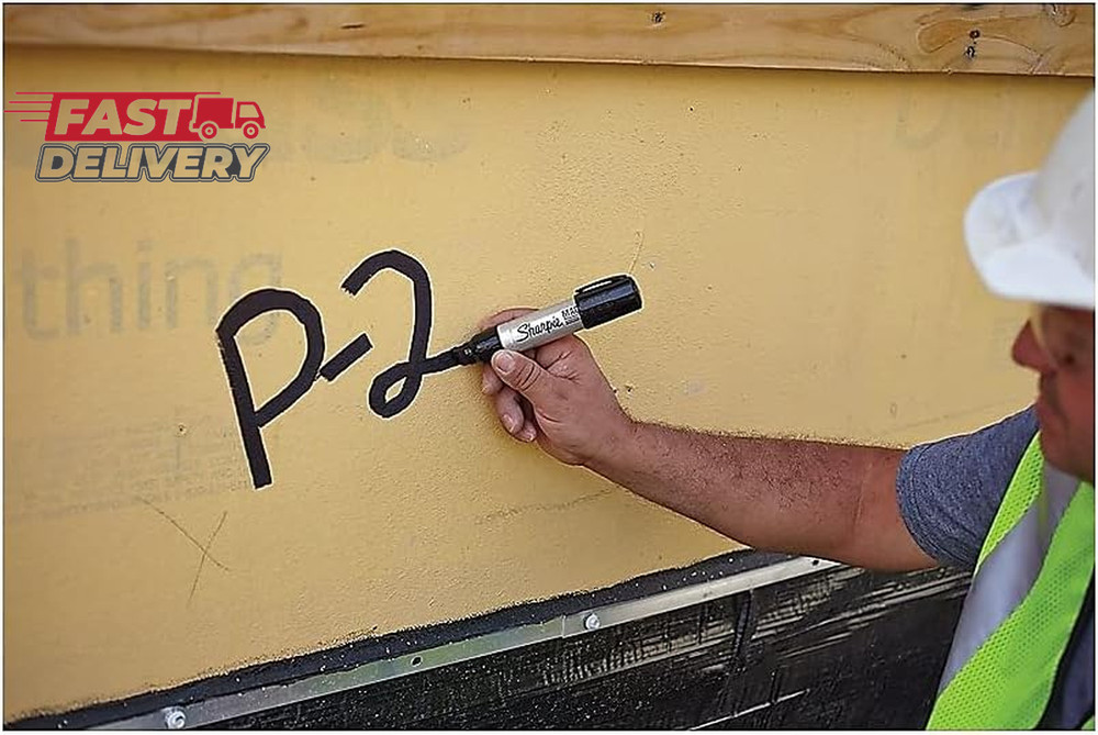 Sharpie Magnum Permanent Markers, Oversized Chisel Tip, Black, 12 Count - Office