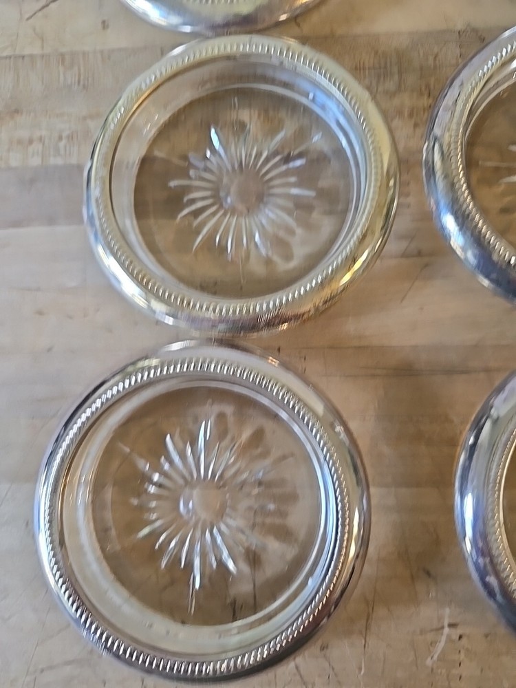 Vintage Silver Lined Coasters/ Ash Trays 12 Pieces