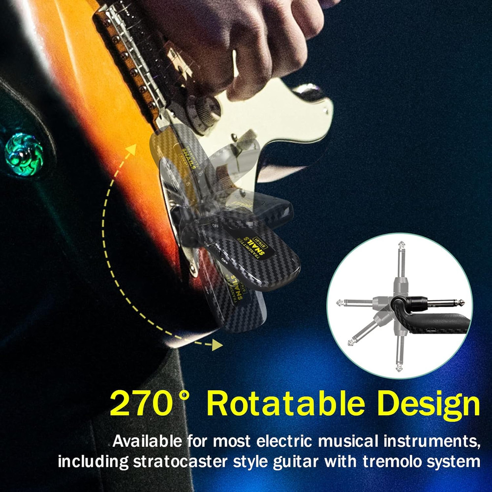 2.4GHZ Wireless Guitar System, Rechargeable Digital Wireless Guitar Transmitter
