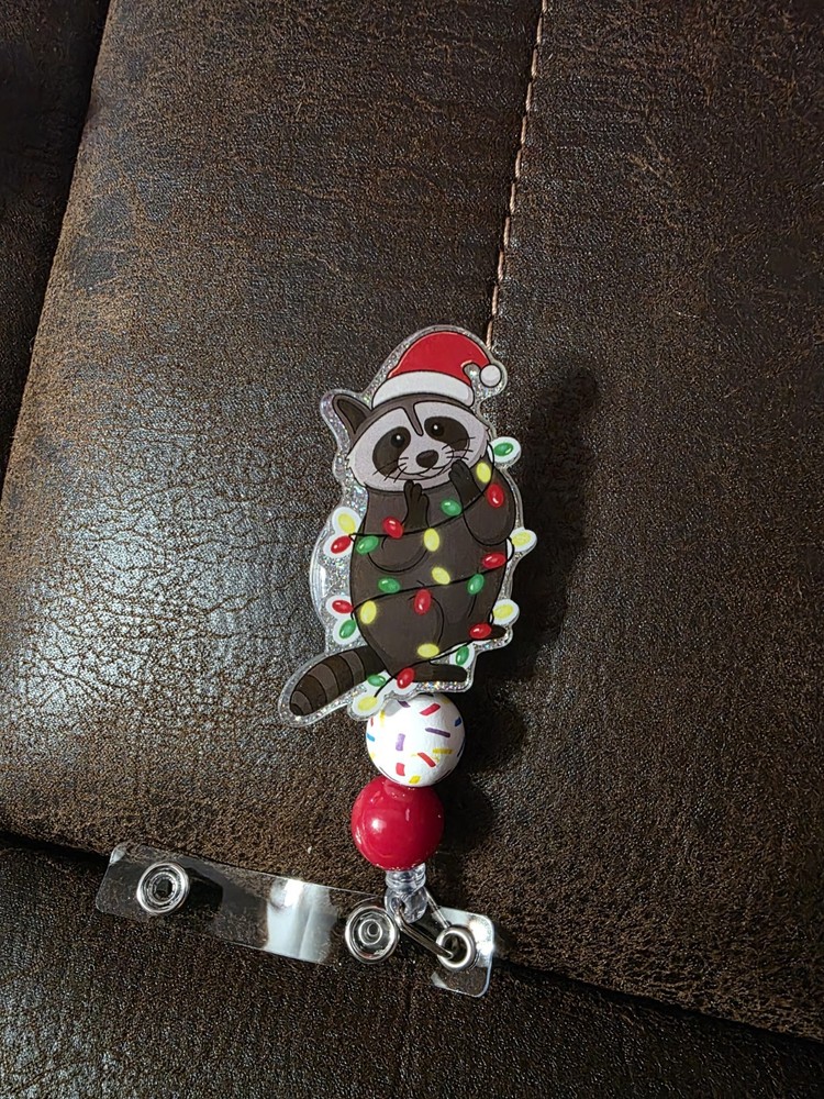 Racoon Christmas Tag