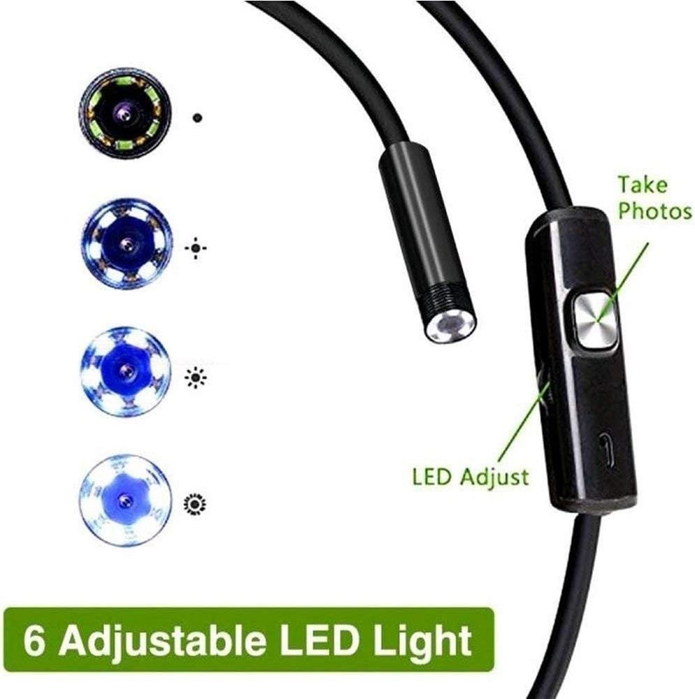 Flexible USB Endoscope Inspection Camera for Android & PC - 6 LED Waterproof