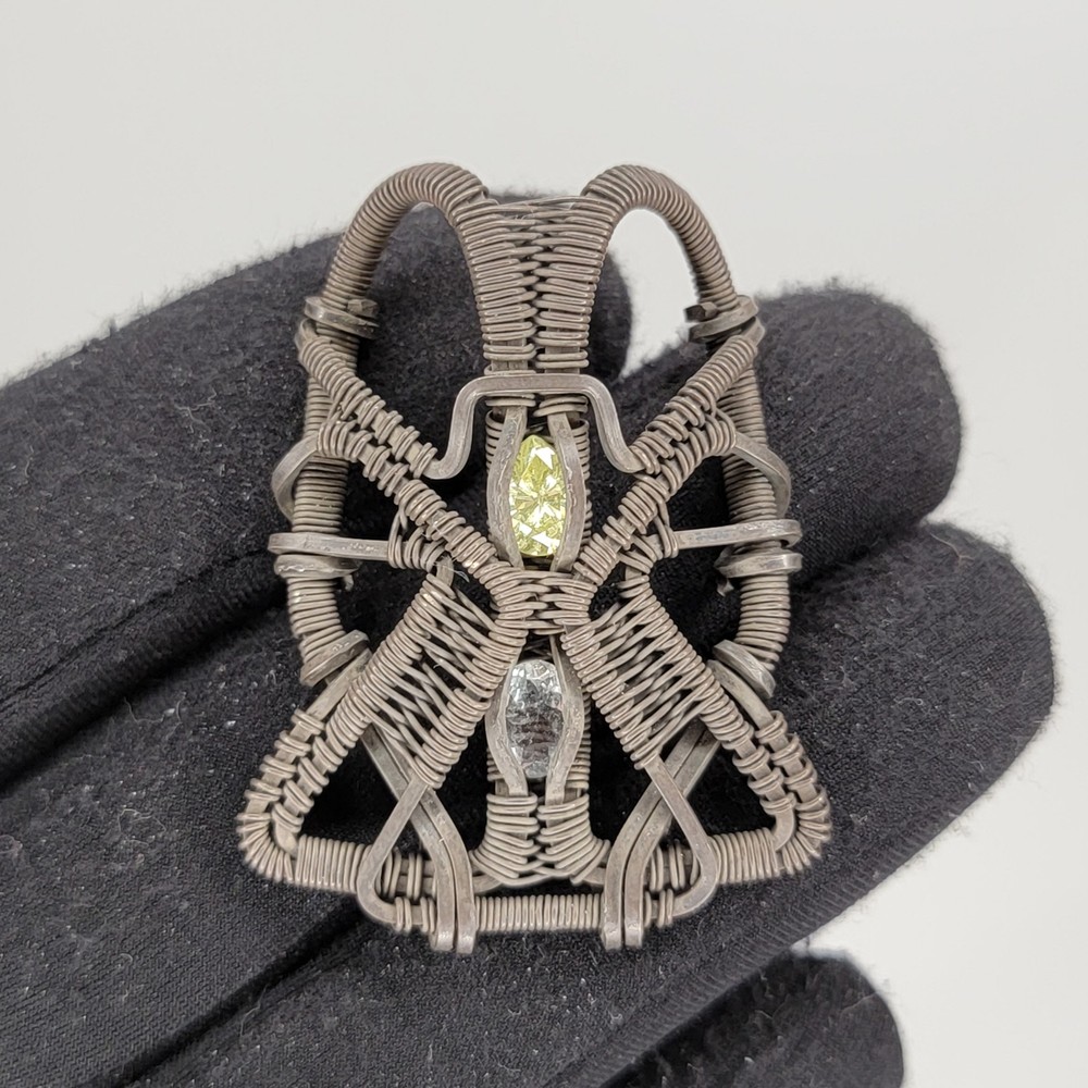Jetpack - Oxidized Sterling Silver Wire Wrapped Pendant