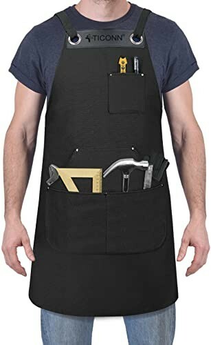 Heavy Duty Waxed Canvas Apron, 16oz Thick Canvas Multi-Functional Apron Standard