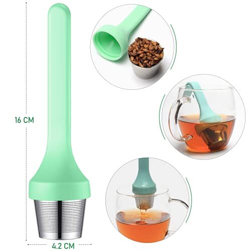 2pcs Tea Infuser,Extra Fine Mesh Tea Cup Filter Silicone Handle Perfect Tea