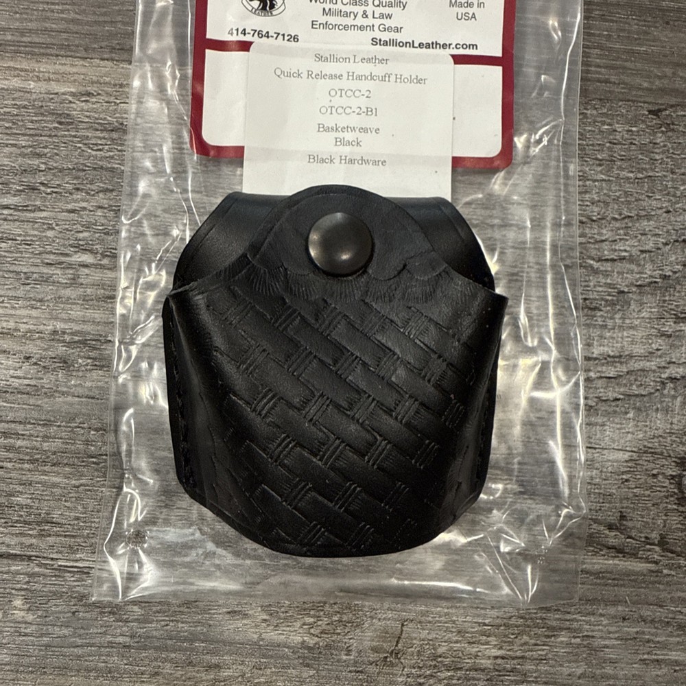Stallion Leather Gear Quick Release Handcuff Holder Basketweave