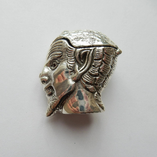 Sterling Silver Garnet Devil Satan Vesta Match Safe