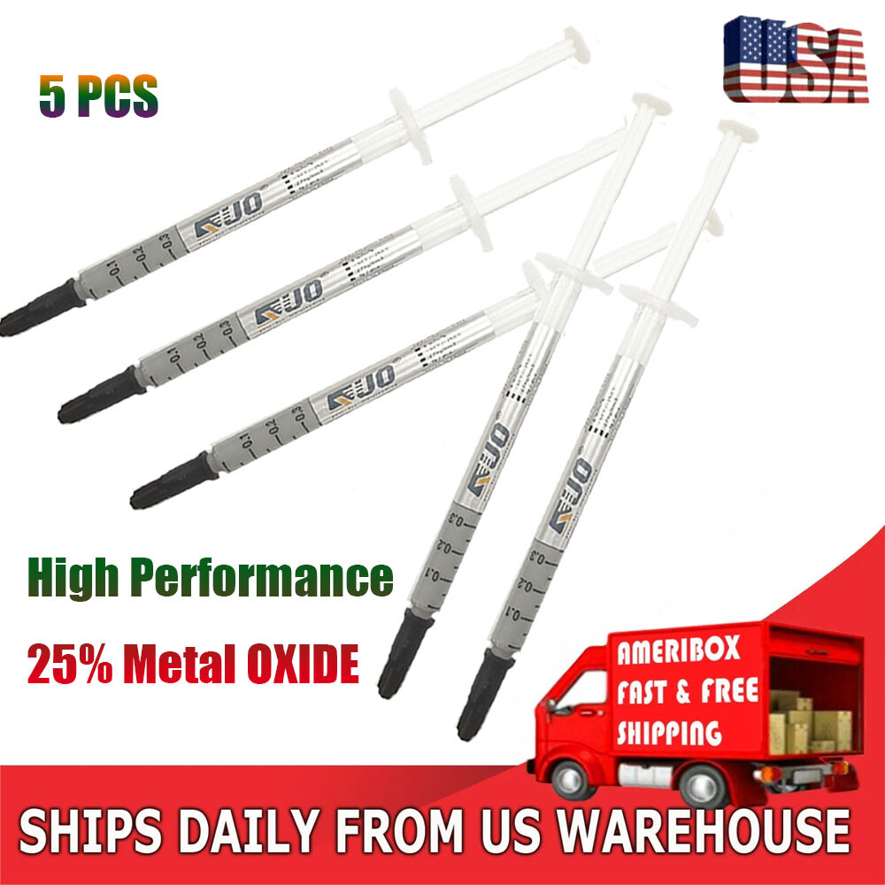 5PCS GRAY COOLING Thermal Grease CPU GPU VGA LED Paste Compound In Syringe