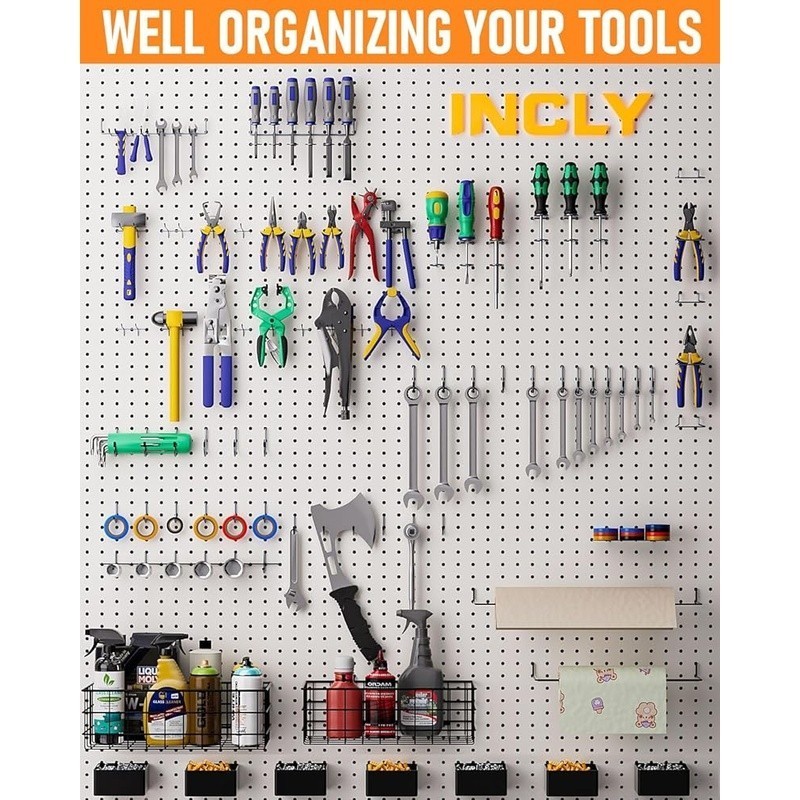 Pegboard Hooks Set 238pcs Accessories Tool Organizer Storage Garage Workshop New