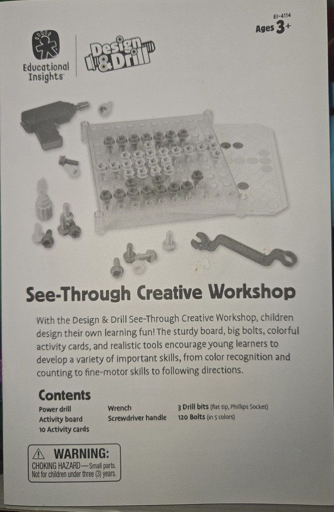 Educational Insights Design & Drill See- Through Creative Workshop STEM Learning
