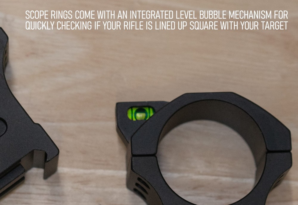 Monstrum Next Level Scope Rings with Integrated Bubble | Medium Profile