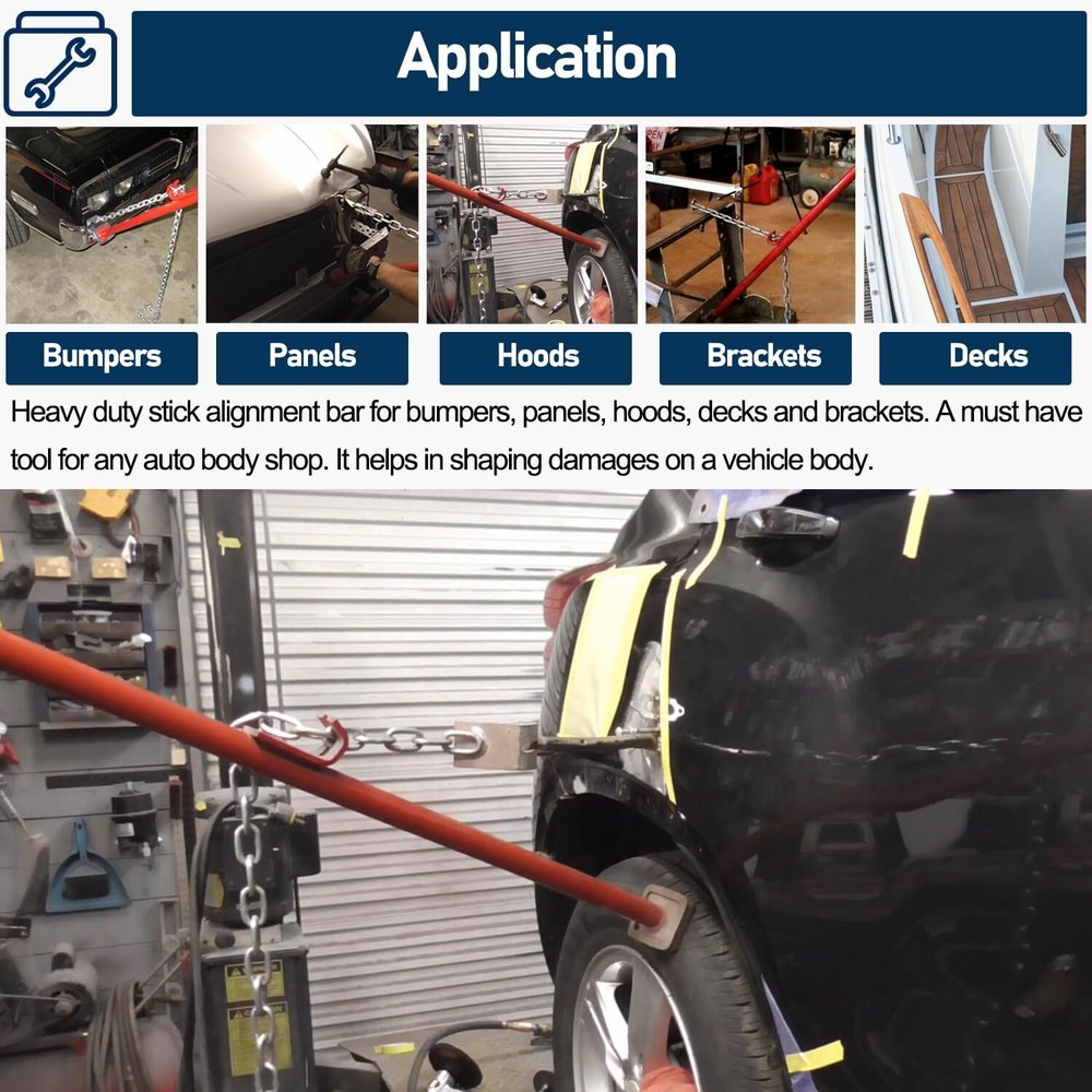 77175 PULLING STICK TOOL FOR CAR REPAIR 52" AUTO BODY PULLER ALIGNMENT BAR