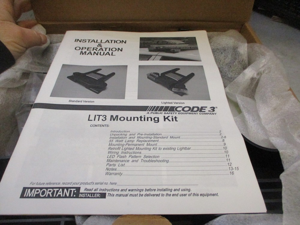 Code 3 LIT3 Strap Kit for Ford PI Sedan