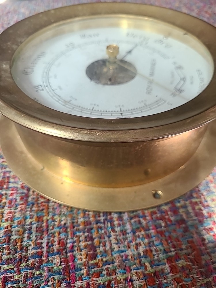 Vtg Royal Mariner Ship's Brass Barometer