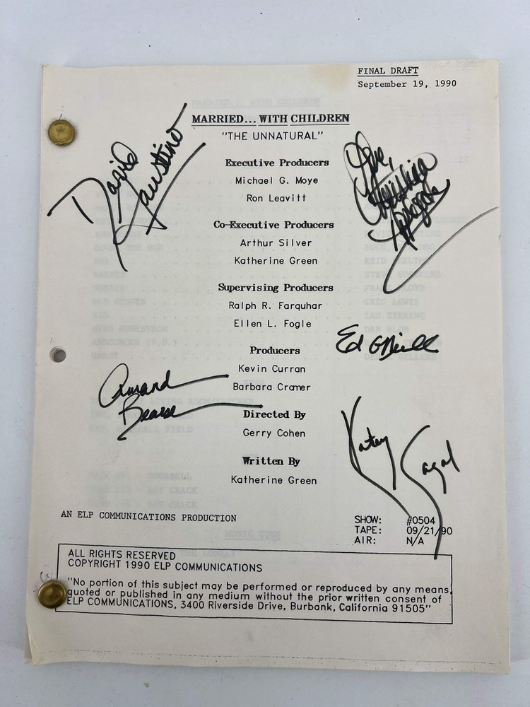 Cast Signed Married With Children Script (1990)
