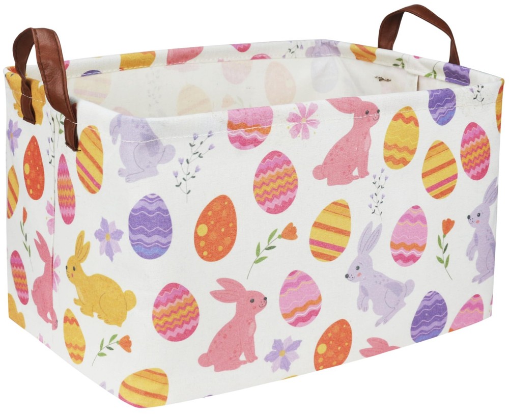 Sanjiaofen Rectangular Easter Baskets, Kids Easter Basket Organizer.Cute Stor...