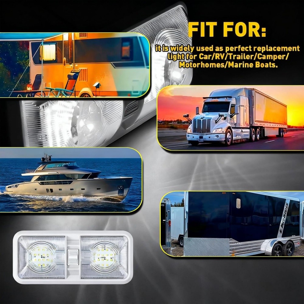 5PCS 12V Led RV Ceiling Dome Light RV Interior Lighting for Boat Trailer Camper