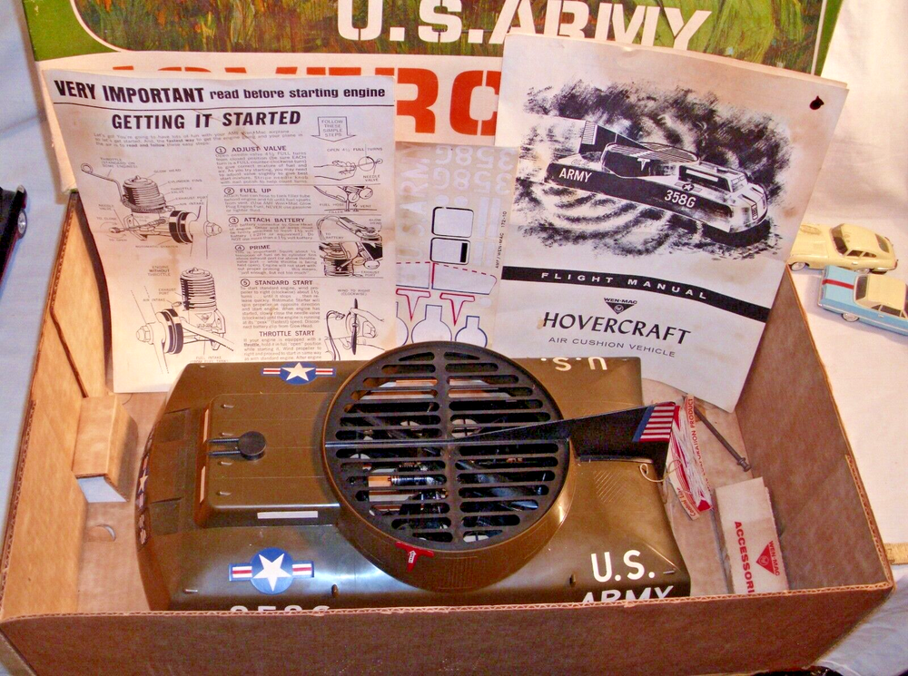 AMF WEN-MAC U.S. ARMY HOVERCRAFT .049 POWERED TETHER TOY BOXED 1960s
