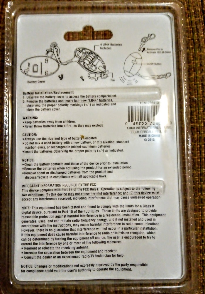 2-In-1 Personal Alarm & LED Key Light / NEW