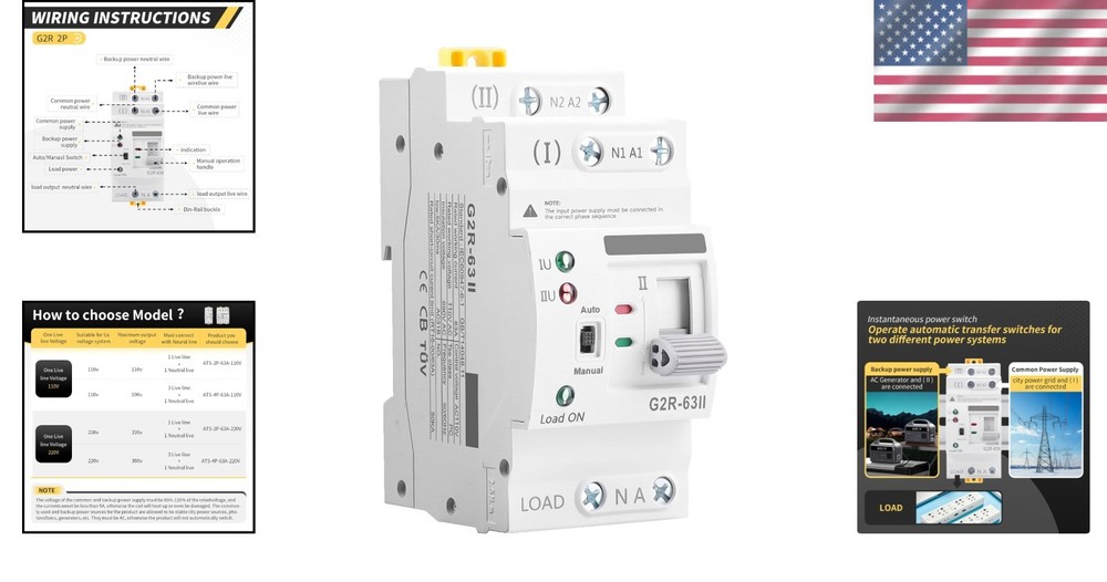 Mini ATS AC 63A Automatic/Manual Transfer Switch 110V - Reliable Power Solution