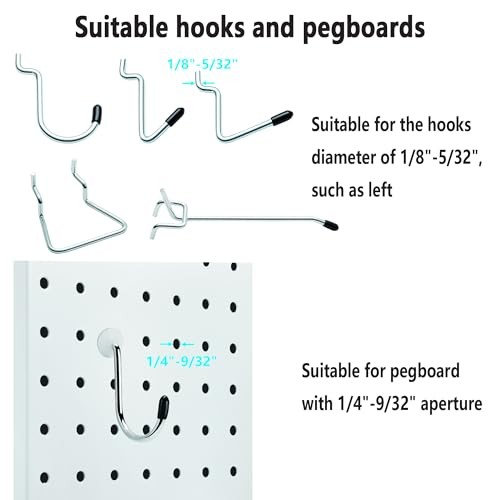 Pegboard Hook Locks, Peg Board Plugs, for Stopping Hooks from Translucent