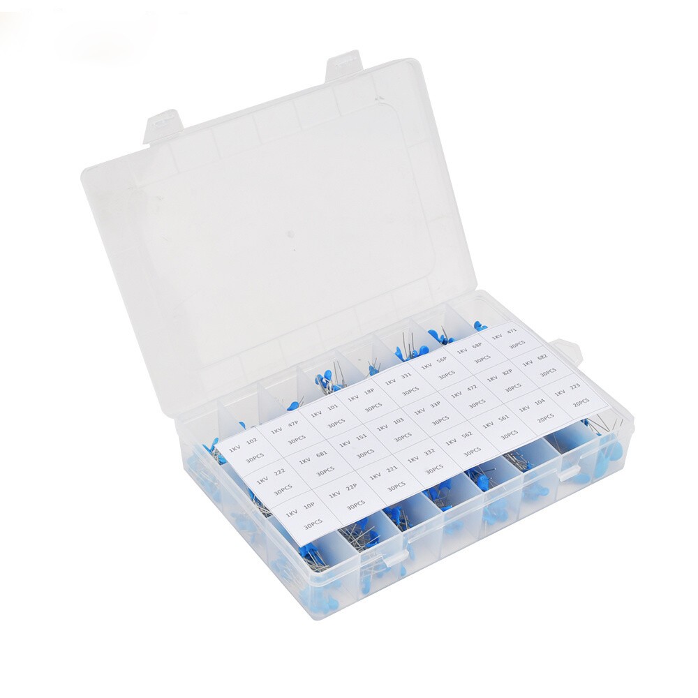 700PCS 1KV 10PF-821PF 24 Values Assorted Kit High-Voltage Ceramic Capacitors Kit