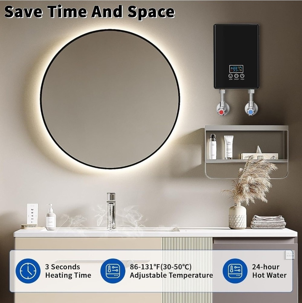 Tankless Electric Water Heater,110V 5500W Under Sink Instant White