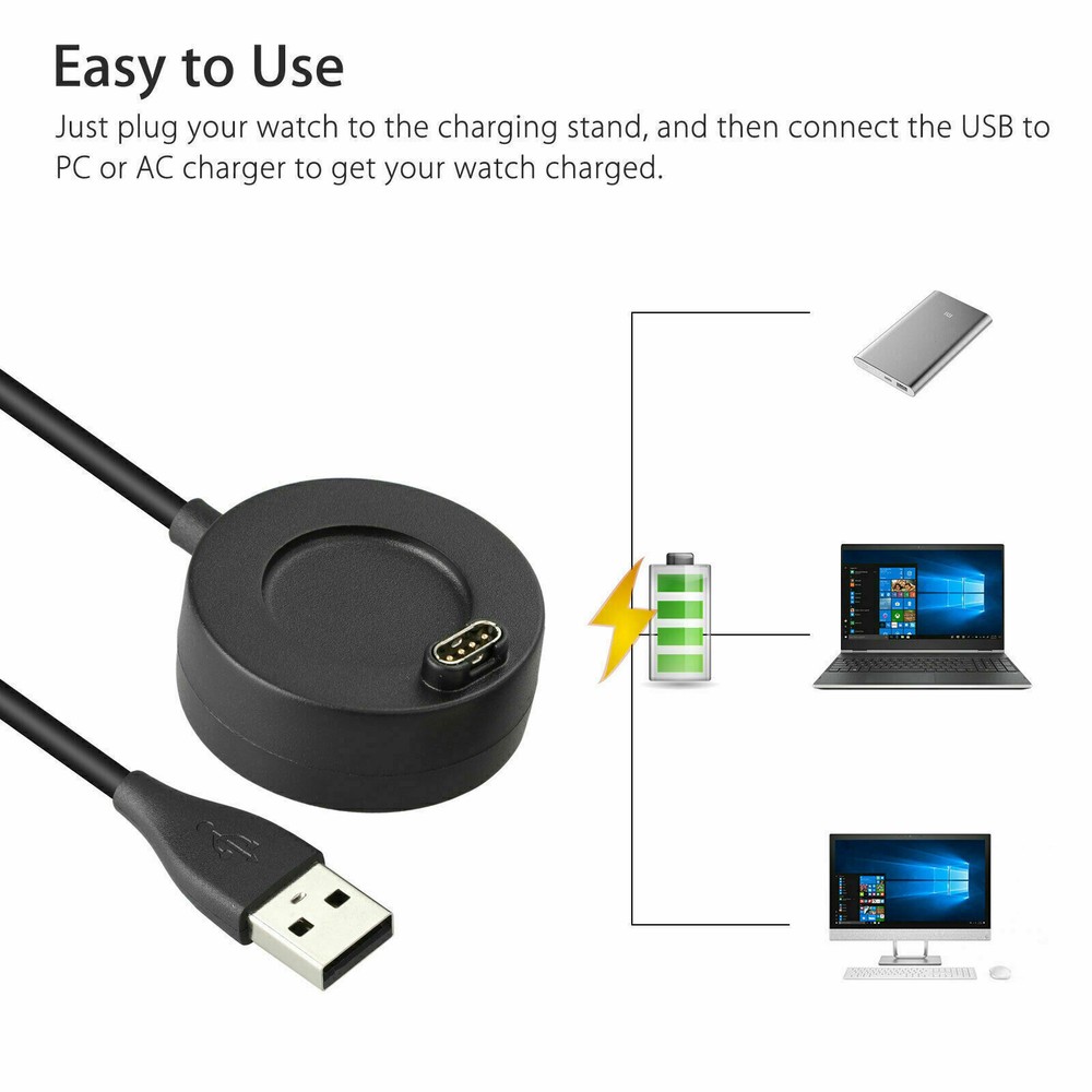 For Garmin Instinct / D2 Delta / Charlie & solar Charger Charging Dock Cable